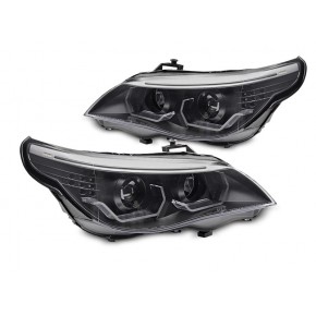 Phare Angel Eyes LED 3D Noir Avant pour BMW E60 E61 2003-2007 a 1 053,82 € LPBMK4 chez CAROU TUNING