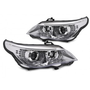 Phares Angel Eyes LED 3D Chrome Avant pour BMW E60 E61 2003-2007 a 1 053,82 € LPBMK3 chez CAROU TUNING