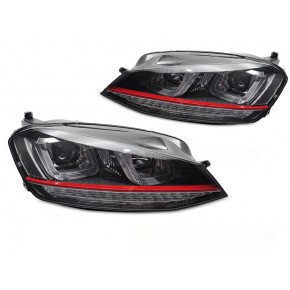 Phares Avant Séquence Noirs Avec Ligne Rouge pour VW Golf 7 13-17 a 820,47 € LPVWV6 chez CAROU TUNING
