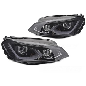 Phares LED Noirs Avant pour VW Golf 7 2014 à 2019 a 747,08 € LPVWW8 chez CAROU TUNING