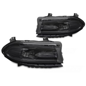 Phares à DEL Noirs Avant pour Dodge Charger 2014-2023 a 491,47 € LPDO33 chez CAROU TUNING
