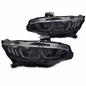 Phares noirs DRL séquentiels avant pour Honda Civic X 2016-2021 a 693,55 € LPHO34 chez CAROU TUNING