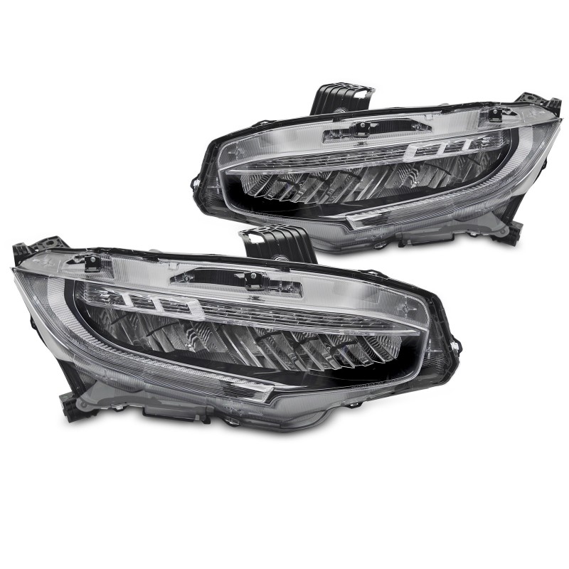 Phares Full LED noirs avant pour Honda Civic X 2016-2021 a 515,54 € LPHO35 chez CAROU TUNING