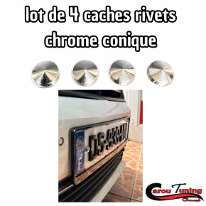 Lot de 4 cache rivets chrome conique a 10,00 € rivconctc chez CAROU TUNING
