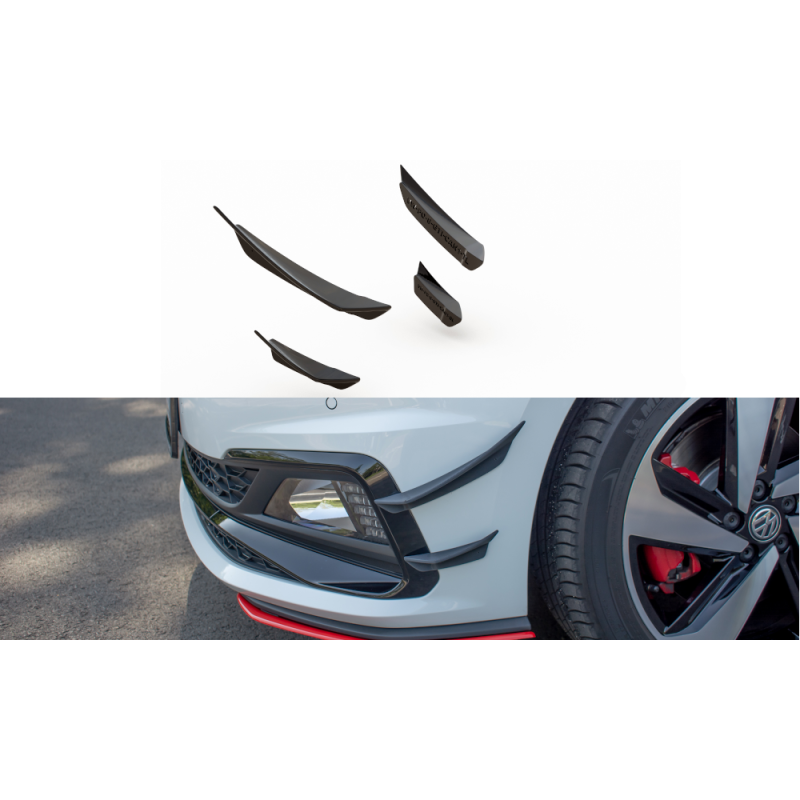 Front Bumper Wings (Canards) Volkswagen Polo GTI Mk6 a 294,09 € uniw-VW-PO-6-GTI-CAN1*9903 chez CAROU TUNING