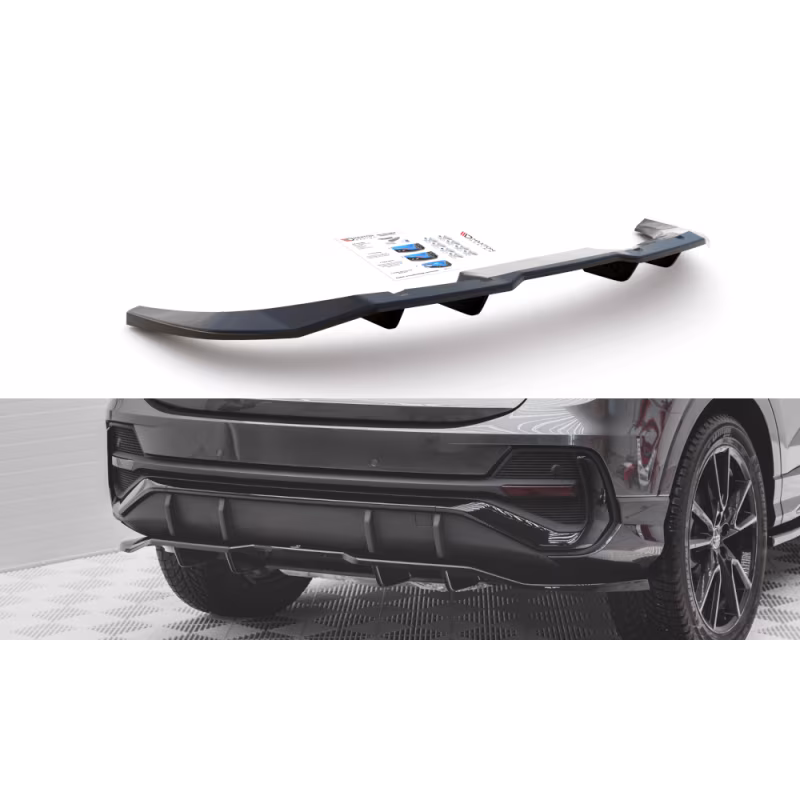 Rear Splitter (with vertical bars) Audi Q3 Sportback S-Line a 526,82 € uniw-AU-Q3-2-SLINE-SB-RD1G+RD2G*12540 chez CAROU TUNING