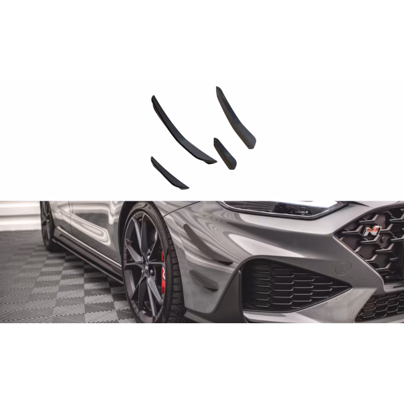 Front Bumper Wings (Canards) Hyundai I30 N Hatchback/Fastback Mk3 Facelift a 209,46 € uniw-HY-I30-3F-N-CAN1*13909 chez CAROU TUNING