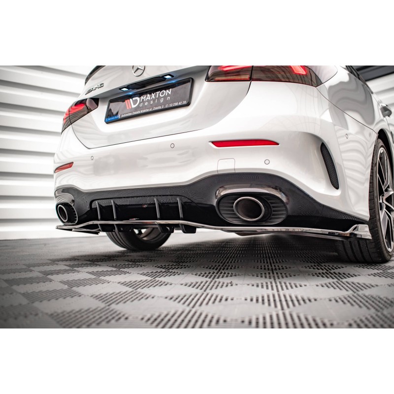 Rear Splitter (with vertical bars) V.2 Mercedes A 35 AMG Sedan V177 a 526,82 € uniw-ME-A-177-35-S-RD3G+RD4G*14355 chez CAROU TUNING