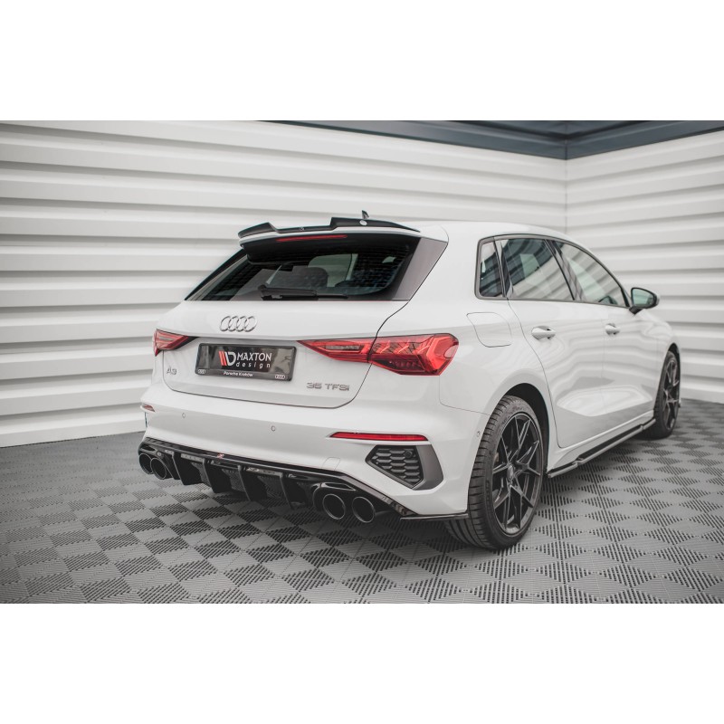 Rear Valance + Exhaust Ends Imitation Audi A3 S-Line Sportback 8Y a 875,92 € uniw-AU-A3-8Y-SLINE-RS1G+CHROME*14814 chez CAROU TUNING