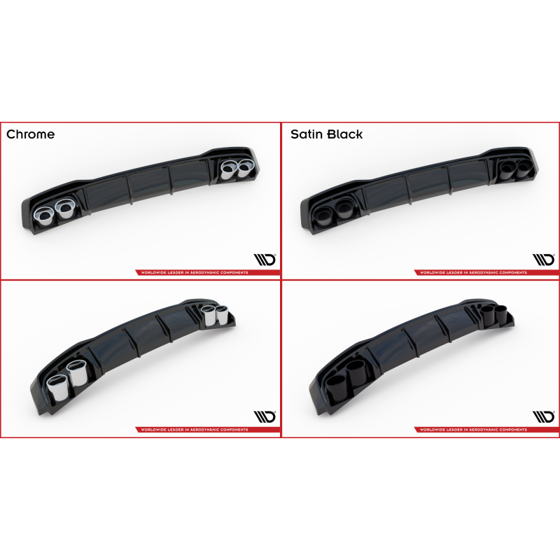 Rear Valance + Exhaust Ends Imitation Audi A3 S-Line Sportback 8Y a 875,92 € uniw-AU-A3-8Y-SLINE-RS1G+BLACK*14816 chez CAROU TUNING
