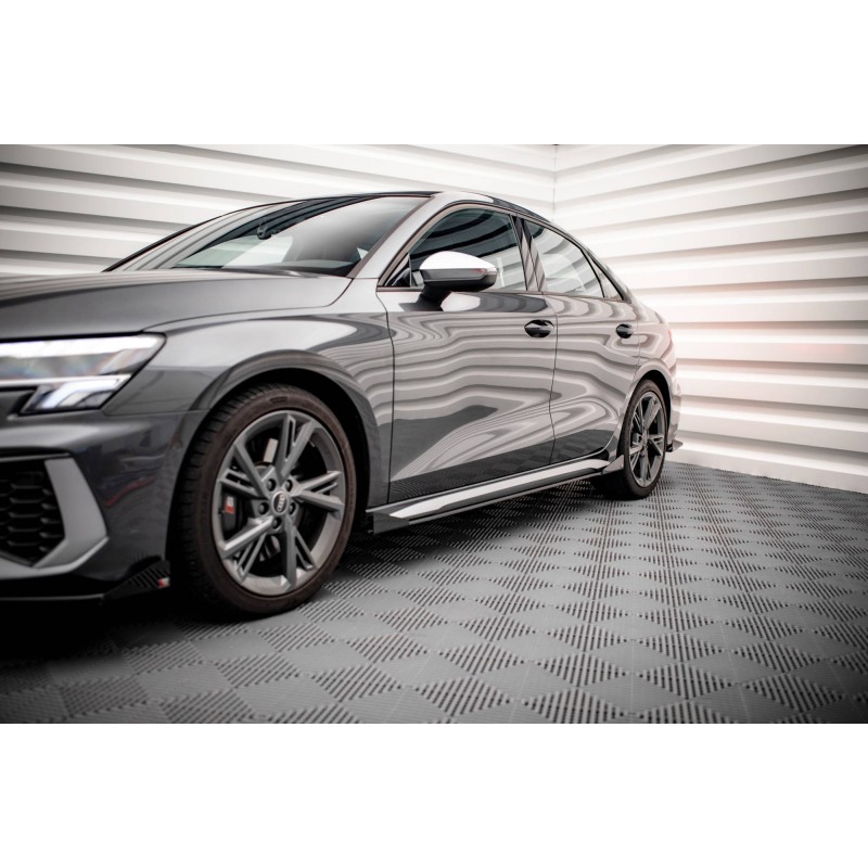 Street Pro Side Skirts Diffusers + Flaps Audi S3 / A3 S-Line 8Y a 482,39 € uniw-AUA38YSLINECNC-SD1B+SRF1G*14902 chez CAROU TUNING