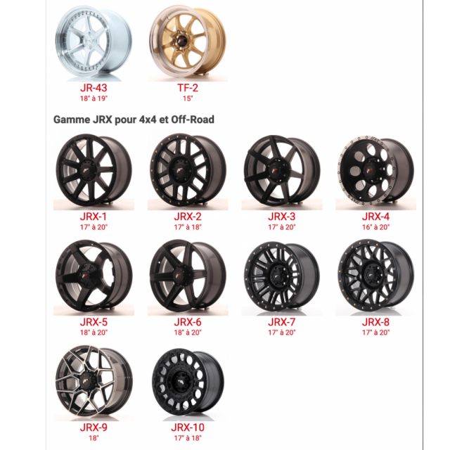 catalogue JAPAN RACING a 0,00 € chez CAROU TUNING