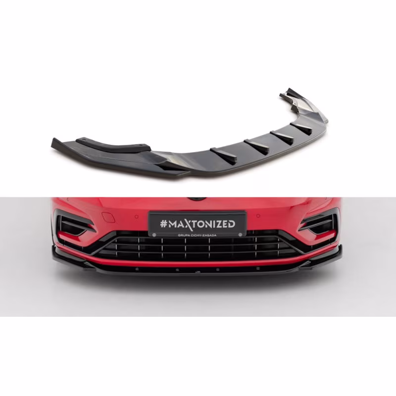 Front Splitter V.9 VW Golf 7 R / R-Line Facelift a 421,03 € uniw-VW-GO-7F-R-FD9G*10743 chez CAROU TUNING