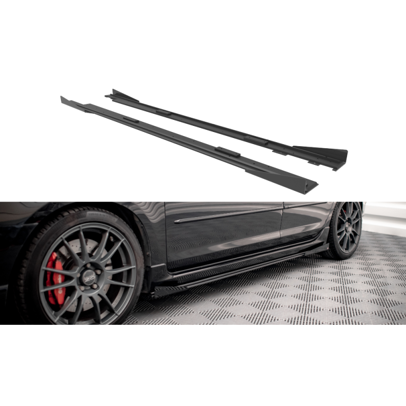 Street Pro Side Skirts Diffusers + Flaps Mazda 3 MPS Mk1 a 567,02 € uniw-MA3MPS1CNC-SD1BRB+SF1G*15894 chez CAROU TUNING