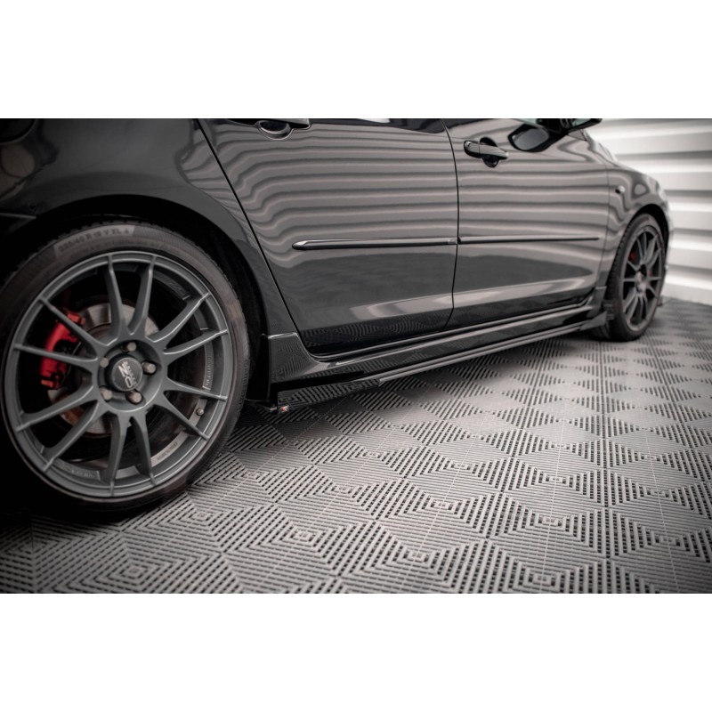Street Pro Side Skirts Diffusers + Flaps Mazda 3 MPS Mk1 a 567,02 € uniw-MA3MPS1CNC-SD1BRB+SF1G*15894 chez CAROU TUNING