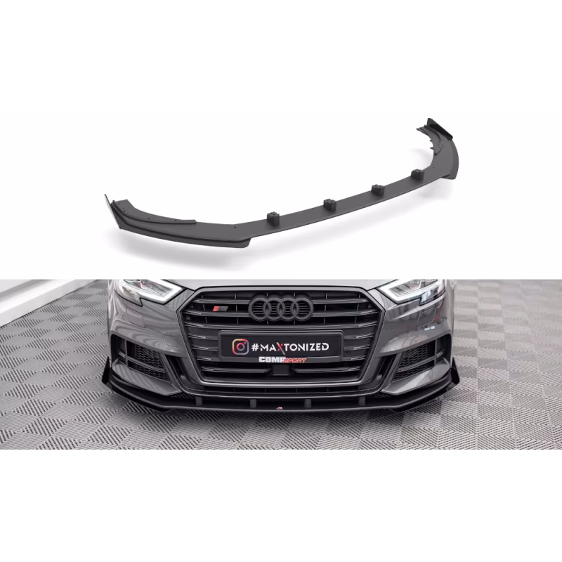 Street Pro Front Splitter V.1 + Flaps Audi S3 / A3 S-Line Sportback 8V Facelift a 567,02 € uniw-AUS33FSBCNC-FD1BRB+FSF1G*16268 chez CAROU TUNING