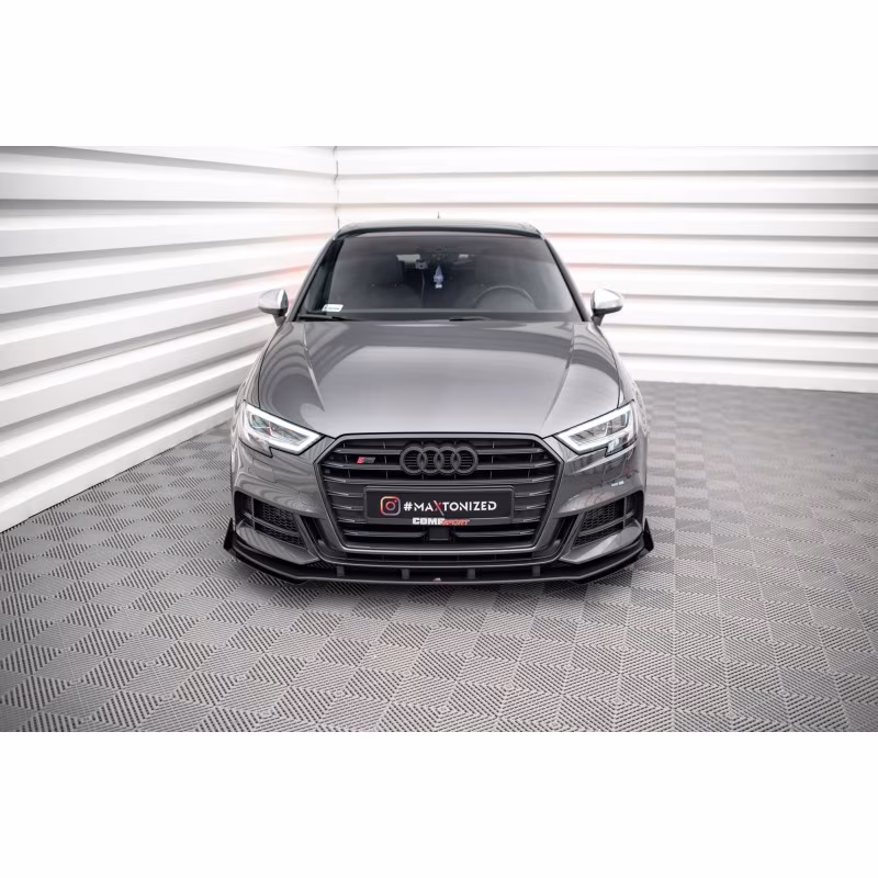 Street Pro Front Splitter V.1 + Flaps Audi S3 / A3 S-Line Sportback 8V Facelift a 567,02 € uniw-AUS33FSBCNC-FD1BRB+FSF1G*16268 chez CAROU TUNING
