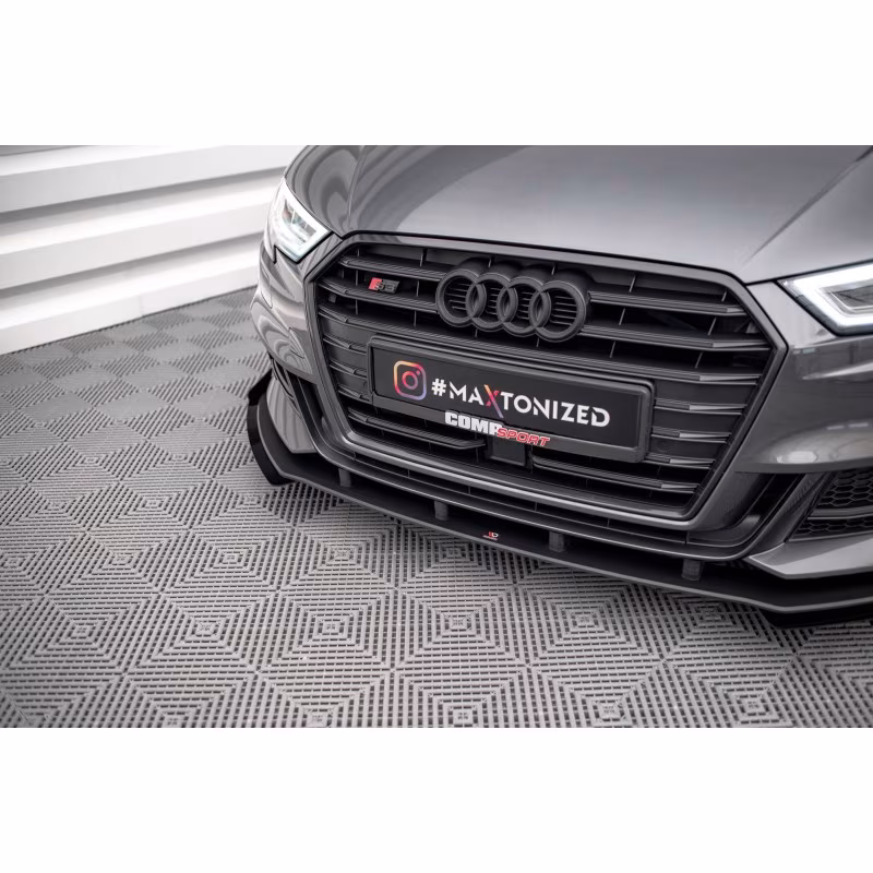 Street Pro Front Splitter V.1 + Flaps Audi S3 / A3 S-Line Sportback 8V Facelift a 567,02 € uniw-AUS33FSBCNC-FD1BRB+FSF1G*16268 chez CAROU TUNING