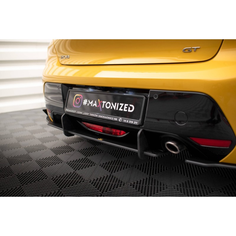 Street Pro Rear Side Splitters + Flaps Peugeot 208 GT Mk2 a 609,34 € uniw-PE2082GTCNC-RS1BRB+RSF1G*18536 chez CAROU TUNING