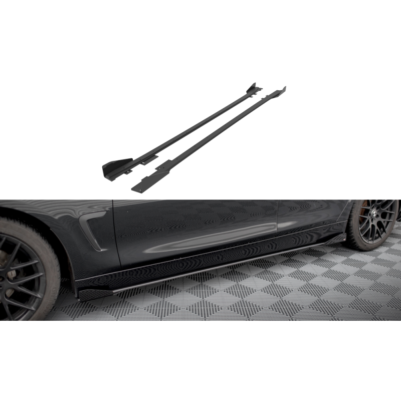 Street Pro Side Skirts Diffusers + Flaps BMW 4 Gran Coupe F36 a 567,02 € uniw-BM4F36GCCNC-SD1BRB+SF1G*18782 chez CAROU TUNING
