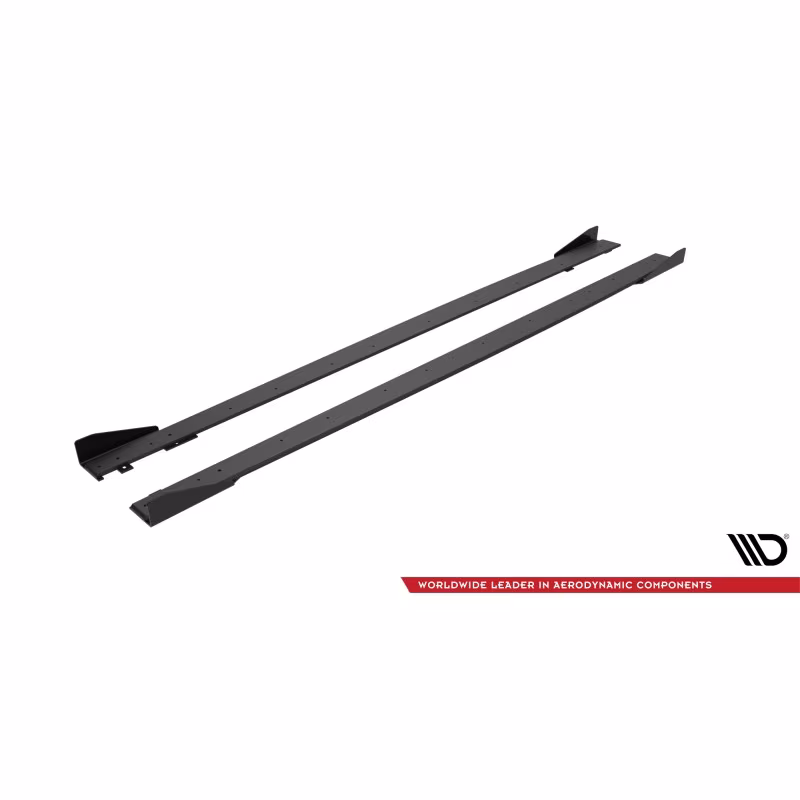 Street Pro Side Skirts Diffusers + Flaps Mercedes-AMG C63 Sedan / Estate W205 Facelift a 567,02 € uniw-MEC205F63CNC-SD1BRB+SF1G*18959 chez CAROU TUNING
