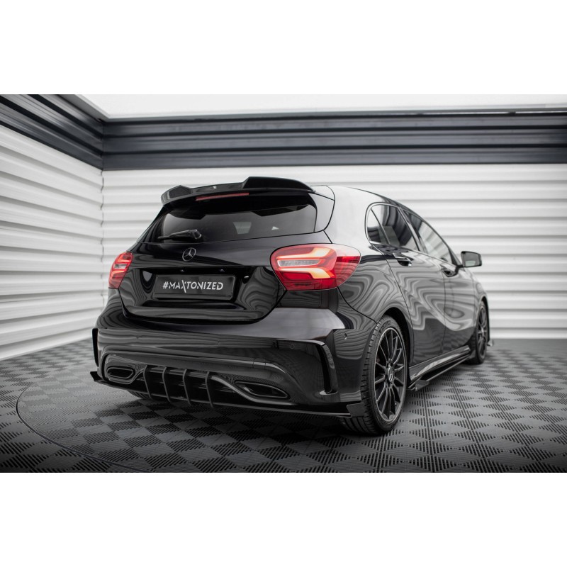 Street Pro Rear Side Splitters + Flaps Mercedes-Benz A AMG-Line W176 Facelift a 524,71 € uniw-MEA176FAMGLINECNC-RS1B+RSF1G*18975 chez CAROU TUNING