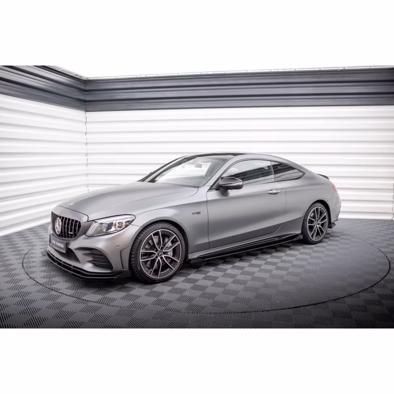 Street Pro Side Skirts Diffusers + Flaps Mercedes-AMG C43 Coupe C205 Facelift a 567,02 € uniw-MEC205F43CCNC-SD1BRB+SF1G*19038 chez CAROU TUNING