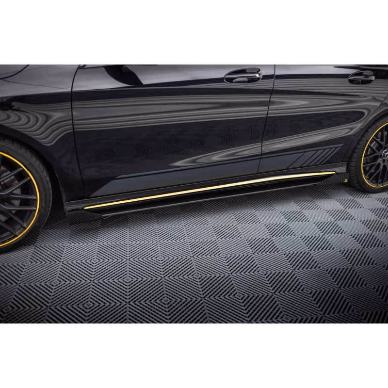 Street Pro Side Skirts Diffusers + Flaps Mercedes-AMG CLA 45 C117 Facelift a 482,39 € uniw-MECLA117AMGAEROCNC-SD1B+SF1G*19528 chez CAROU TUNING