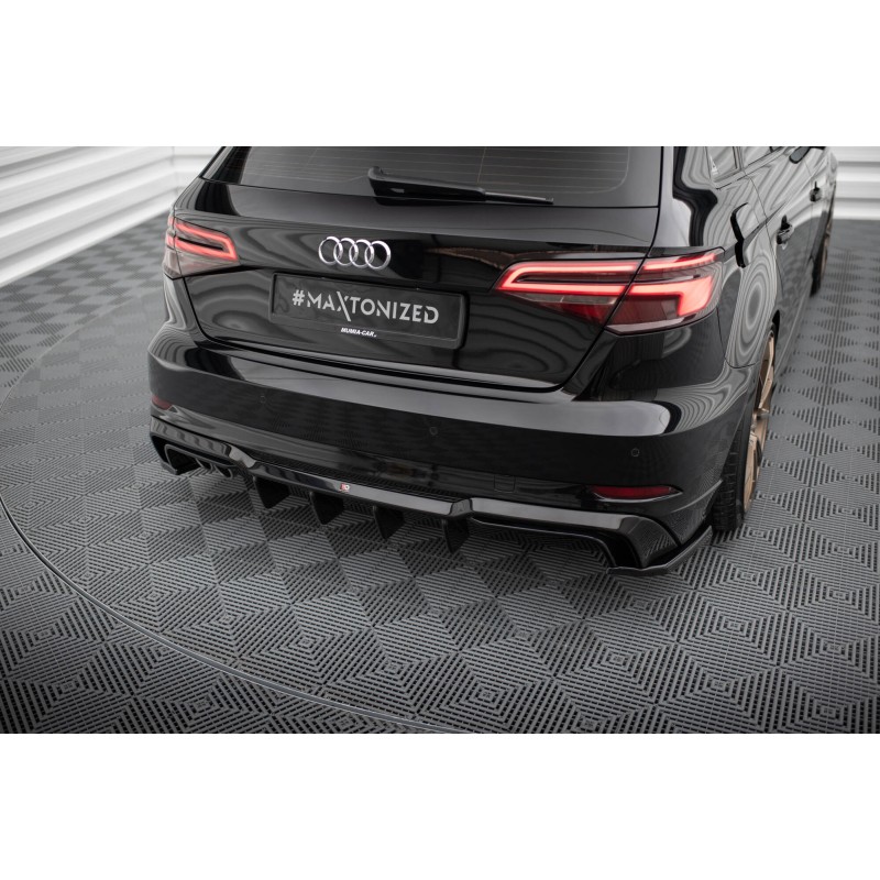 Rear Valance Audi A3 S-Line Sportback 8V Facelift (Version with dual exhausts on one side) a 410,46 € uniw-AU-S3-3F-SB-RS1GOO__*19634 chez CAROU TUNING