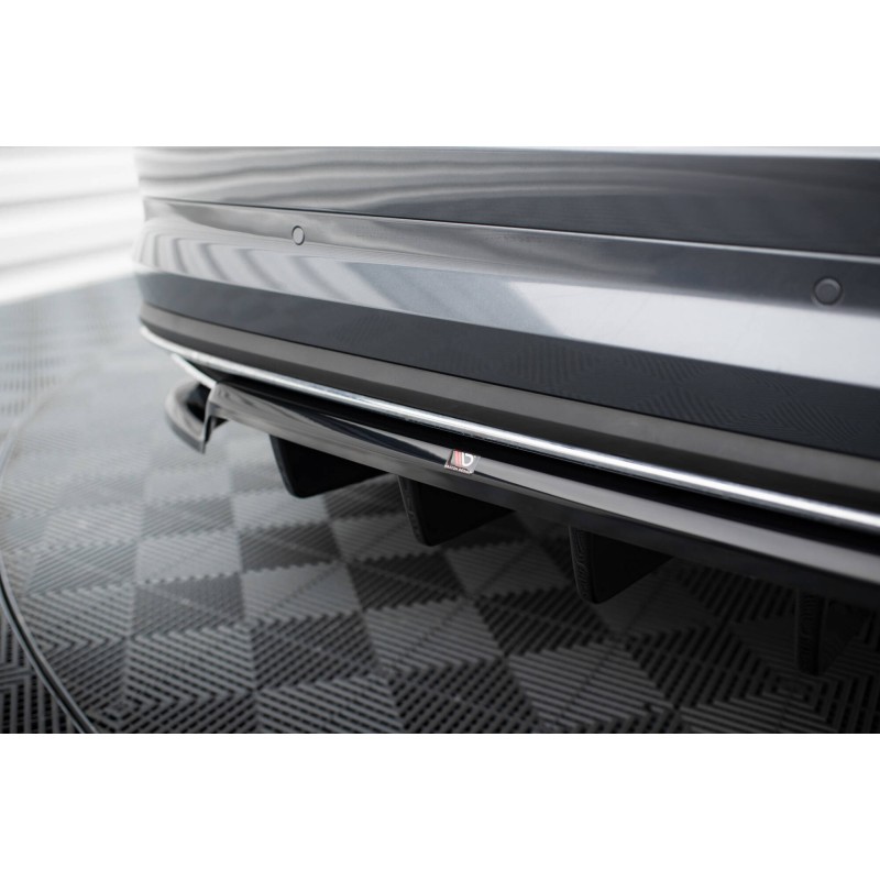 Rear Splitter (with vertical bars) Skoda Kodiaq Sportline Mk1 Facelift a 526,82 € uniw-SK-KO-1F-SL-RD1G+RD2G*20639 chez CAROU TUNING