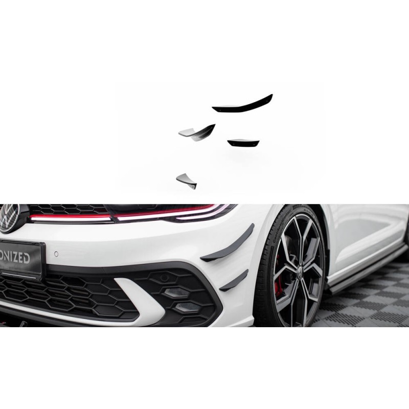 Front Bumper Wings (Canards) Volkswagen Polo GTI Mk6 Facelift a 209,46 € uniw-VW-PO-6F-GTI-CAN1*20767 chez CAROU TUNING