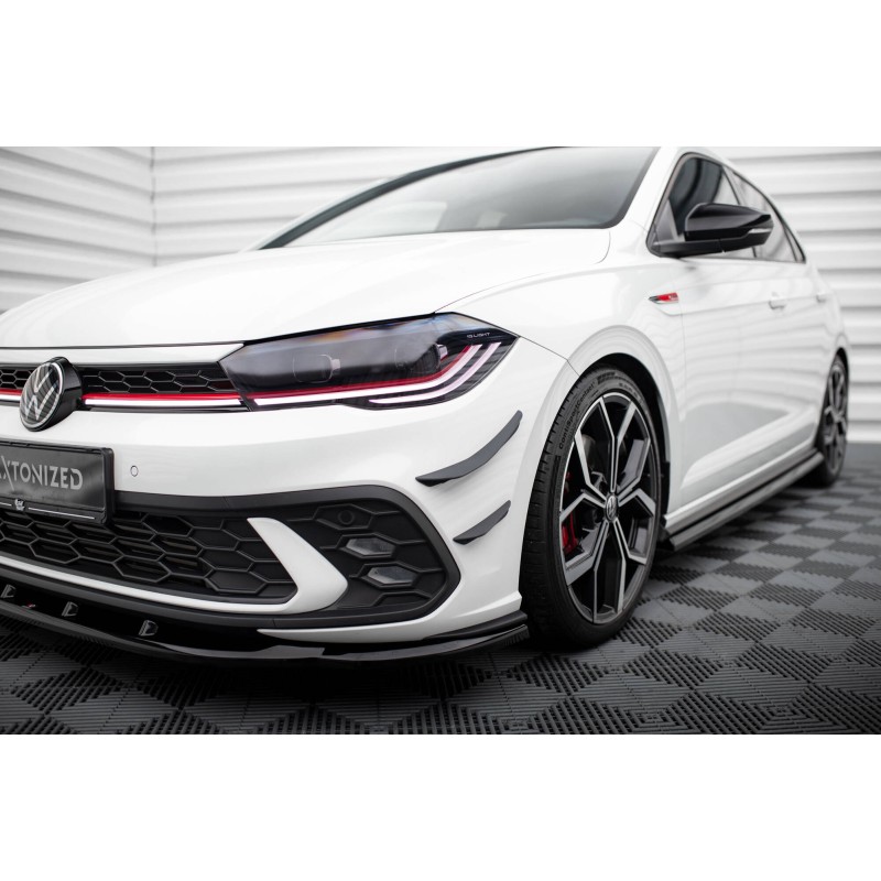Front Bumper Wings (Canards) Volkswagen Polo GTI Mk6 Facelift a 209,46 € uniw-VW-PO-6F-GTI-CAN1*20767 chez CAROU TUNING