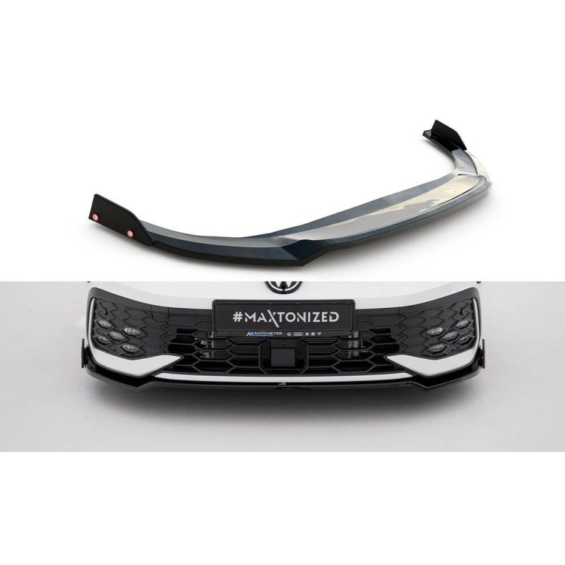 Front Splitter V.3 + Flaps Volkswagen Golf GTI / GTE / R-Line Mk8 Facelift a 526,82 € uniw-VW-GO-8F-GTI-FD3G+FSF1B*21670 chez CAROU TUNING