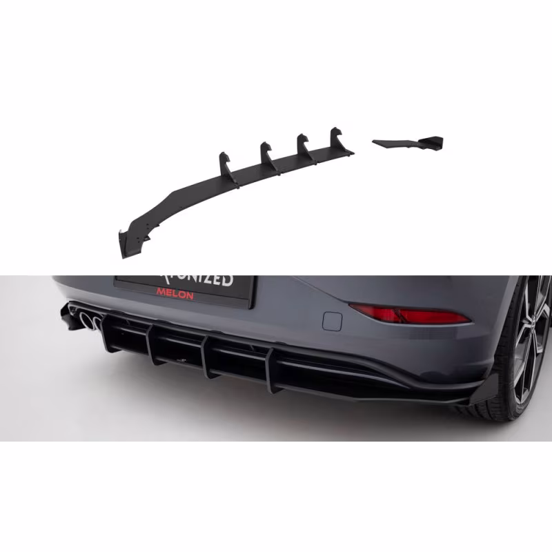 Street Pro Rear Diffuser + Flaps Volkswagen Polo GTI Mk6 Facelift a 670,69 € uniw-VWPO6FGTICNC-RS1B+RSF1G*21686 chez CAROU TUNING