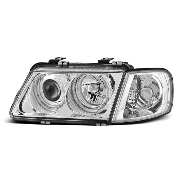 Phares Angel Eyes Chrome Avant pour Audi A3 1996-2000 a 377,80 € LPAU08 chez CAROU TUNING