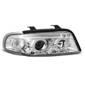 Phares Angel Eyes Chrome Avant pour Audi A4 1994-1998 a 320,66 € LPAU33 chez CAROU TUNING