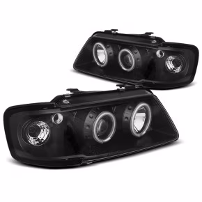 Phares Angel Eyes CCFL Noirs Avant pour Audi A3 8L 1996-2000 a 376,00 € LPAUD9 chez CAROU TUNING