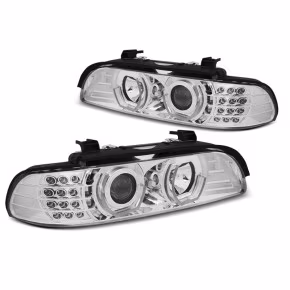  Phares Angel Eyes 3D Chrome avant pour BMW E39 09.95-06.03 à  560,64 €  Chez CAROU TUNING CONCEPT en GuadeloupePhares Angel Eyes 3D Chrome avant pour BMW E39 09.95-06.03