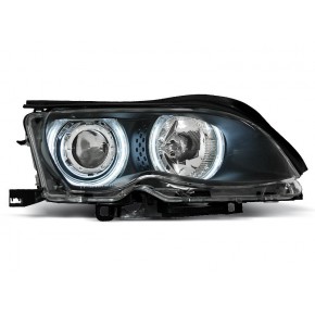 Phares Angel Eyes CCFL Noirs pour BMW E46 2001-2005 a 416,89 € LPBM32 chez CAROU TUNING
