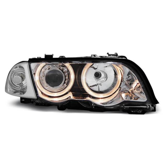 Phares Angel Eyes Chrome Avant pour BMW E46 05.98-08.01 S/T a 449,38 € LPBM40 chez CAROU TUNING