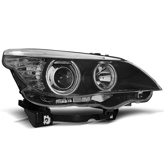 Phares Angel Eyes CCFL Noirs pour BMW E60/E61 2003-2007 a 1 064,66 € LPBM64 chez CAROU TUNING