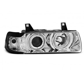 Phares Angel Eyes CCFL Chrome avant pour BMW E36 1990-1999 a 335,10 € LPBM67 chez CAROU TUNING