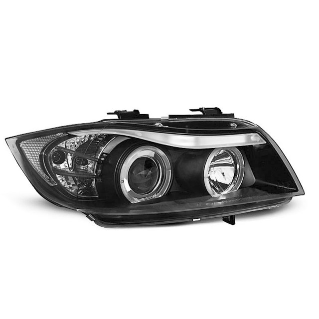 Phares Angel Eyes Noirs Avant pour BMW E90/E91 2003-2008 a 365,17 € LPBM76 chez CAROU TUNING