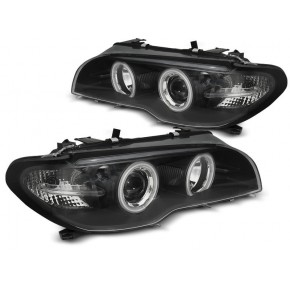 Phares Angel Eyes CCFL Noirs pour BMW E46 04.03-06 Coupe Cabrio a 626,79 € LPBMH3 chez CAROU TUNING