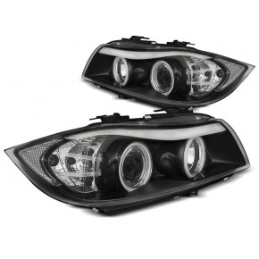 Phares Angel Eyes CCFL Noirs pour BMW E90/E91 2003-2008 a 457,79 € LPBMH7 chez CAROU TUNING