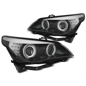 Phares Angel Eyes CCFL Noir Avec Indicateur LED pour BMW E60/E61 03-07 a 959,39 € LPBMH9 chez CAROU TUNING