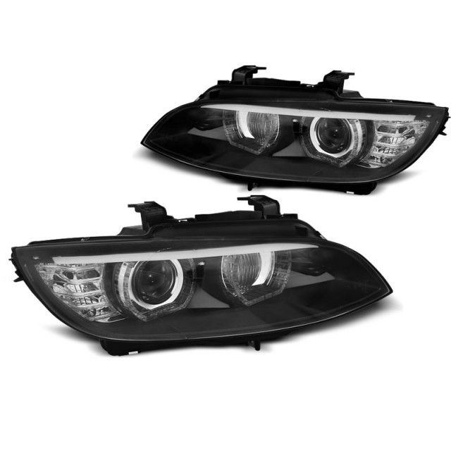 Phares Xenon Yeux d'Ange LED Noirs pour BMW E92/E93 2006-2010 a 711,00 € LPBMJ5 chez CAROU TUNING