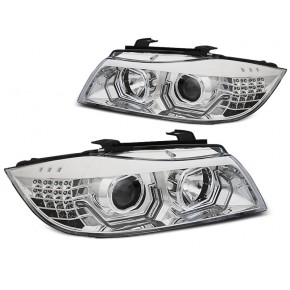 Phares Angel Eyes LED 3D Chrome Avant pour BMW E90/E91 05-08 a 738,07 € LPBMK7 chez CAROU TUNING