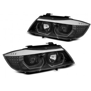 Phares Angel Eyes LED 3D Noirs Avant pour BMW E90/E91 2005-2008 a 738,07 € LPBMK8 chez CAROU TUNING
