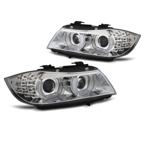 Phares Xenon Yeux D'Ange LED DRL Chrome pour BMW E90/E91 09-11 a 847,53 € LPBML1 chez CAROU TUNING
